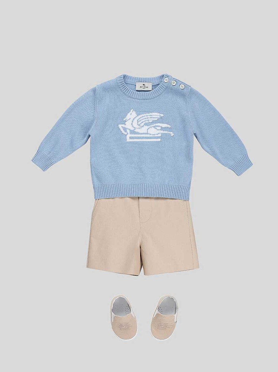 ETRO Babypullover Mit Pegaso-Detail Hellblau Baby Junge 12-36 Monate