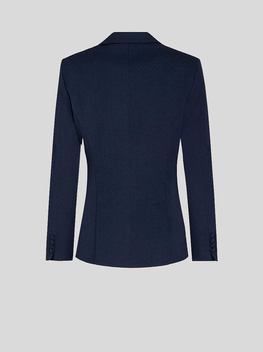 ETRO Baumwolljacke Mit Gestreiftem Futter Navy Blau Jacken