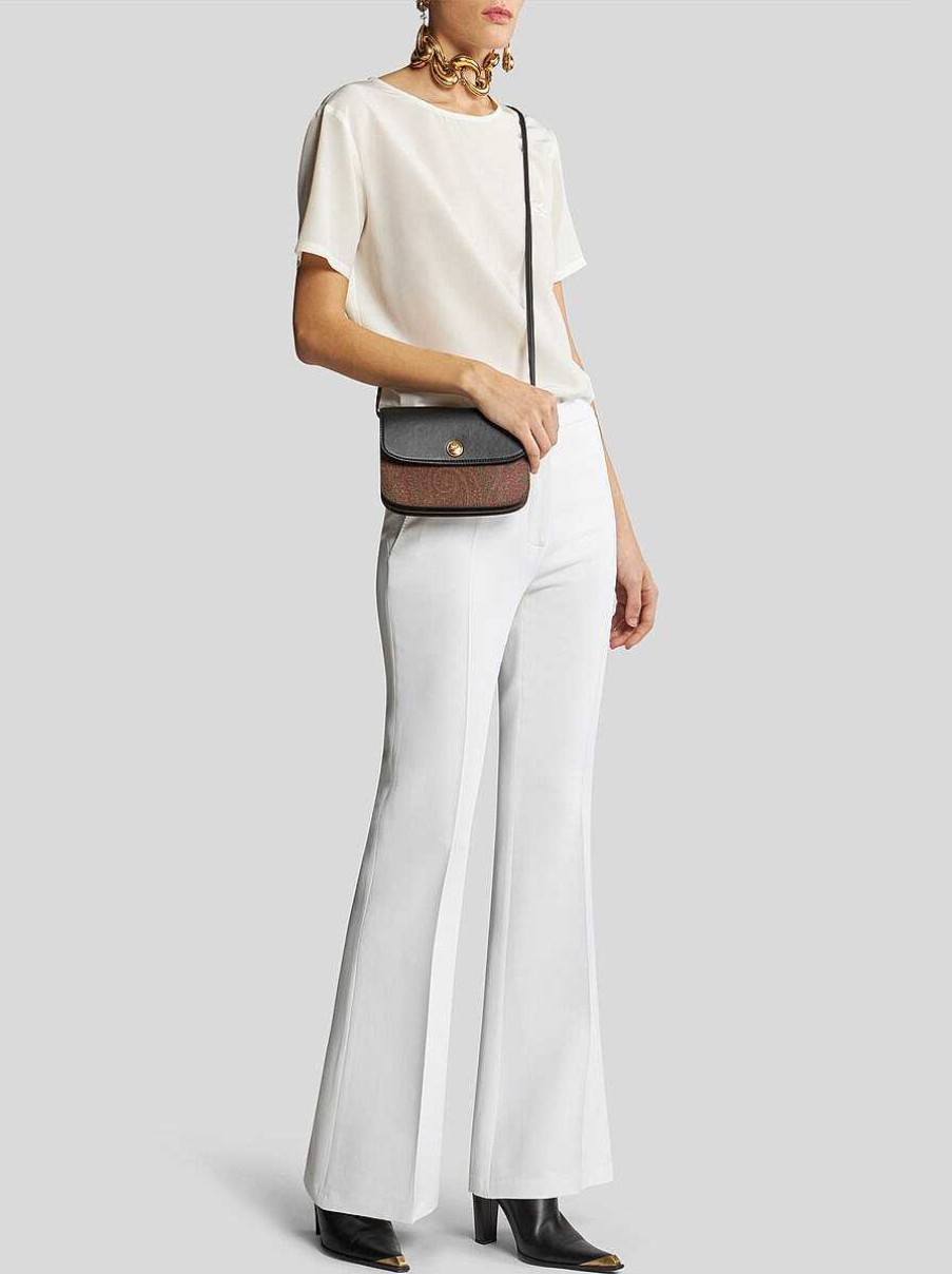 ETRO Ausgestellte Hose Aus Stretch-Cady Weis Hose