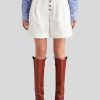 ETRO Baumwoll-Bermudashorts Mit Knopfen Weis Hose