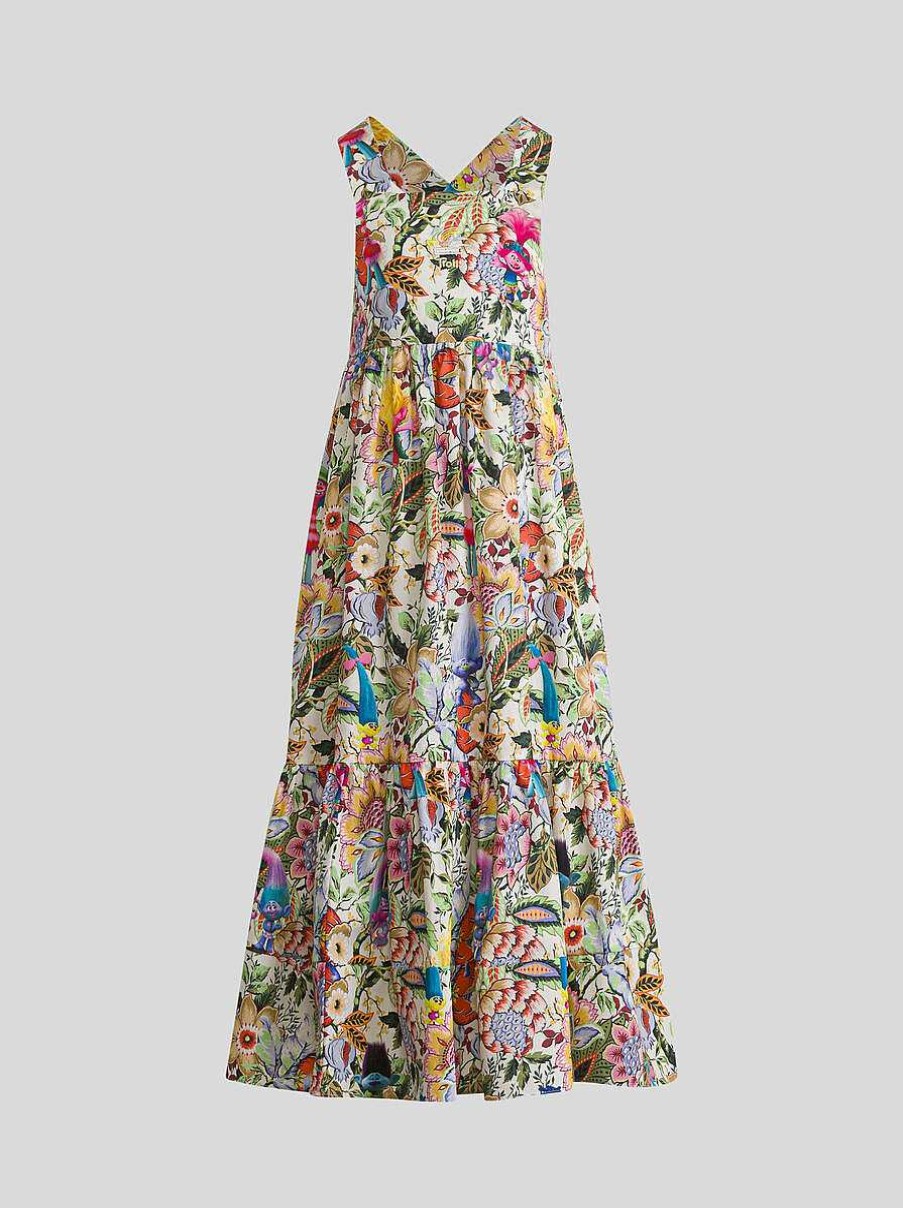 ETRO Langes Trolls-Kleid Fur Kinder Mehrfarben Kleider