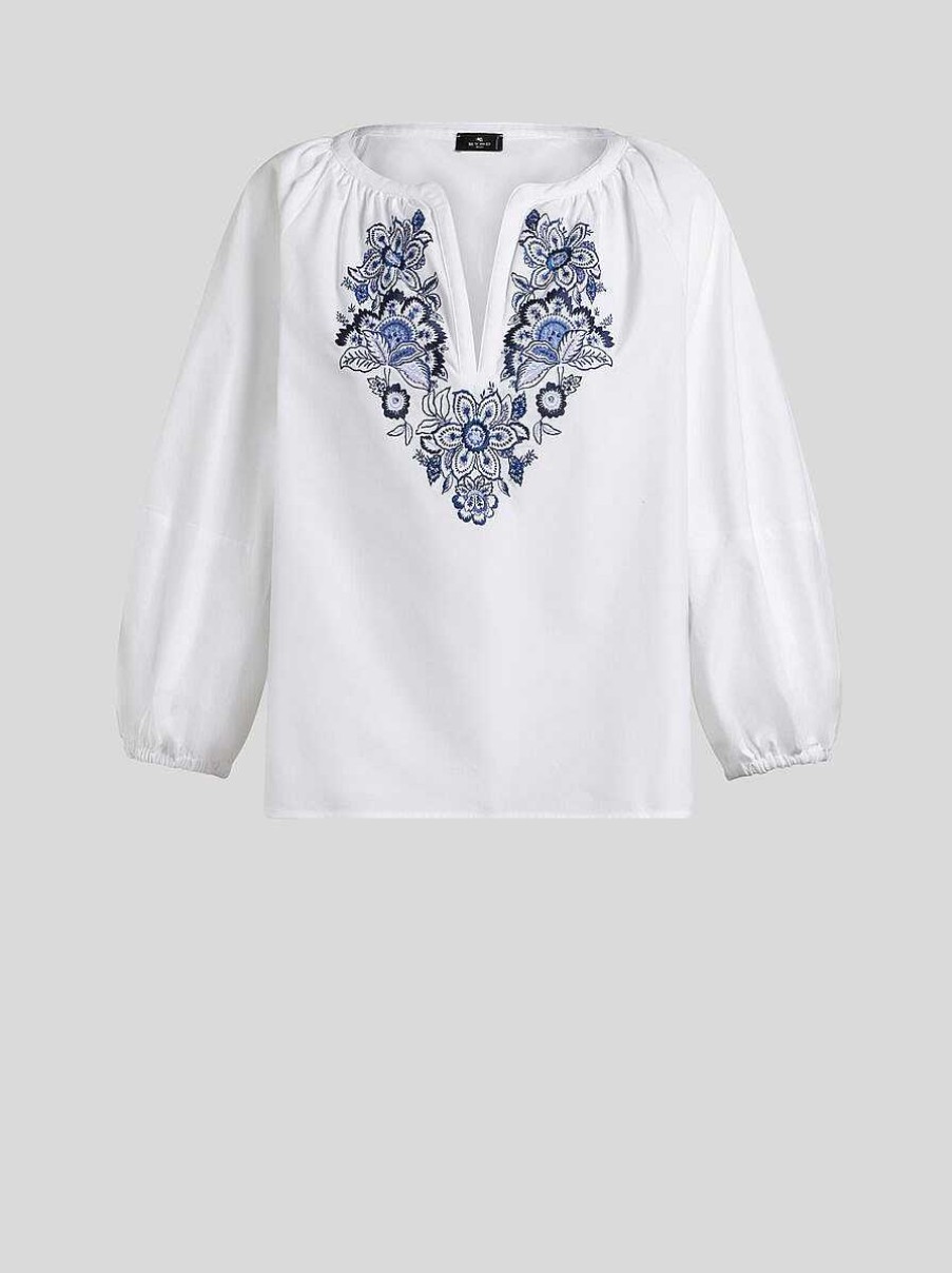 ETRO Bluse Mit Stickerei Weis Oberteile