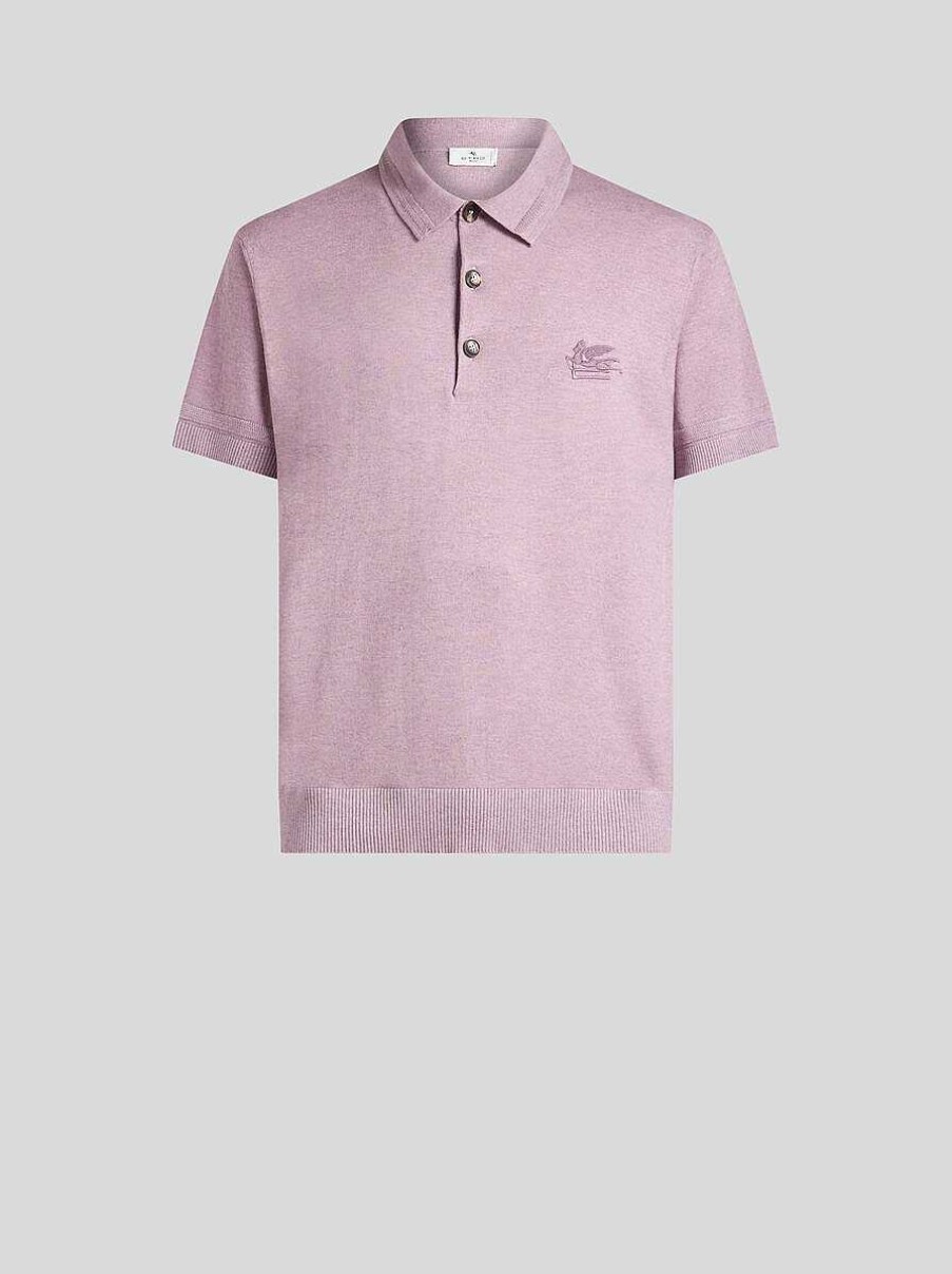 ETRO Poloshirt Aus Baumwolle Und Kaschmir Lila Polo-Shirts