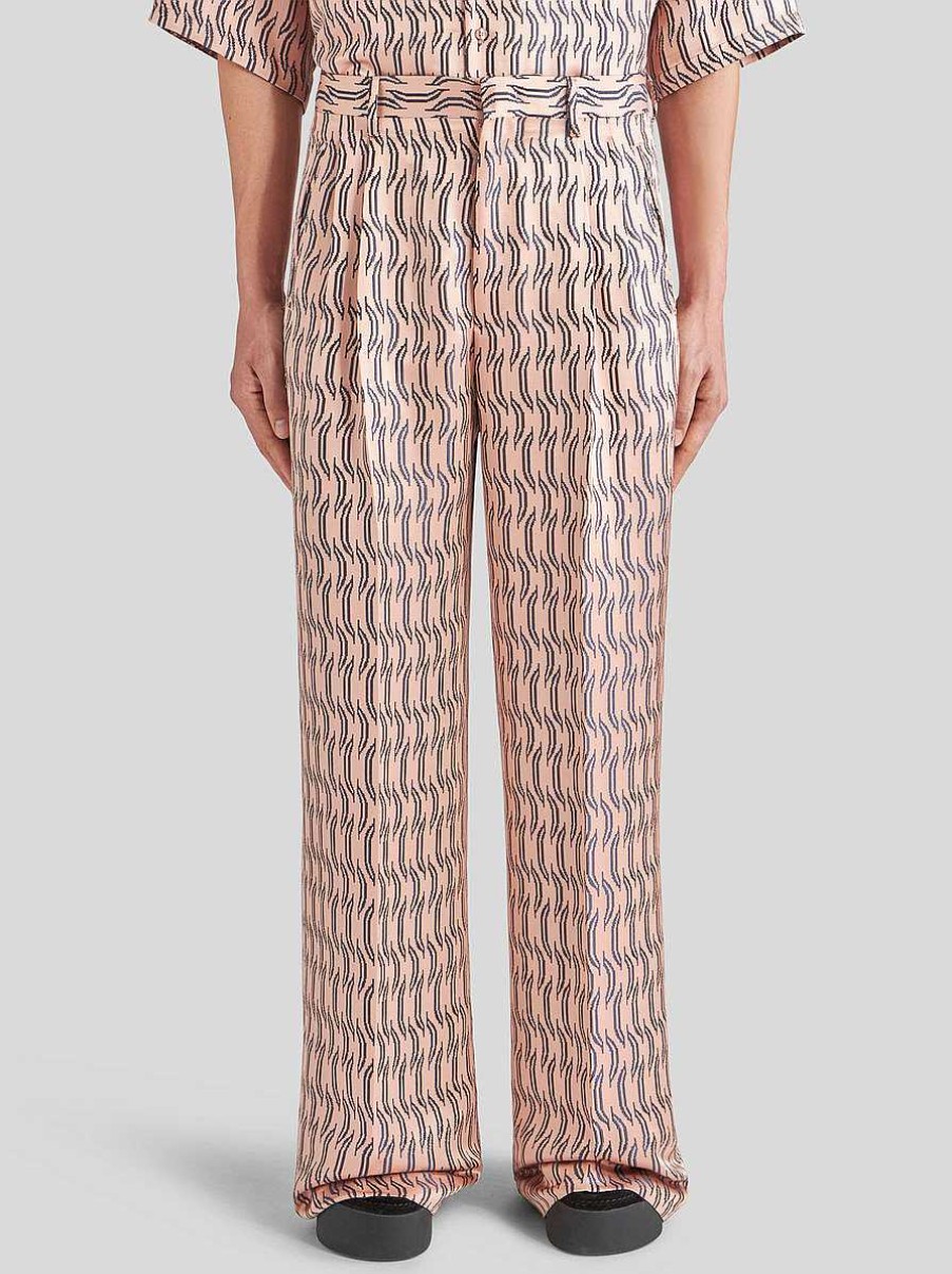 ETRO Hose Aus Seiden-Jacquard Rosa Hose