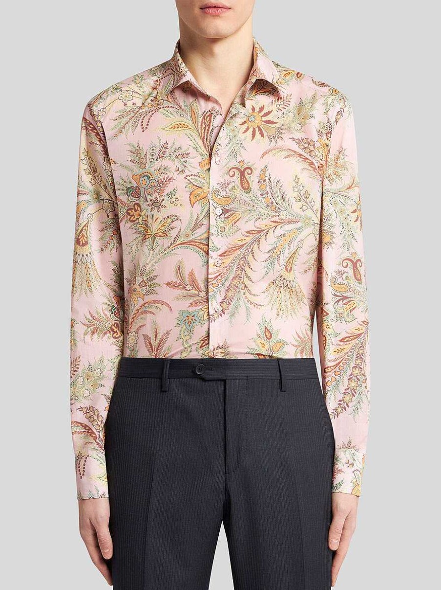 ETRO Blumen-Paisley-Hemd Hellblau Hemden