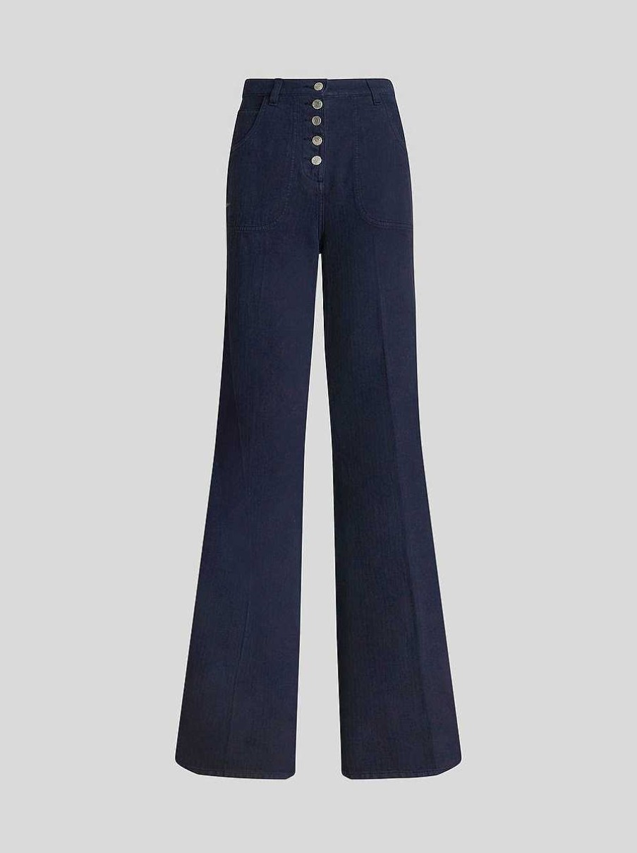ETRO Jeans Mit Blatttaschen Navy Blau Denim