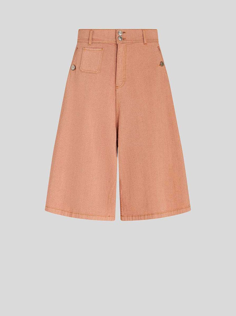 ETRO Stretch-Denim-Bermudashorts Rosa Denim