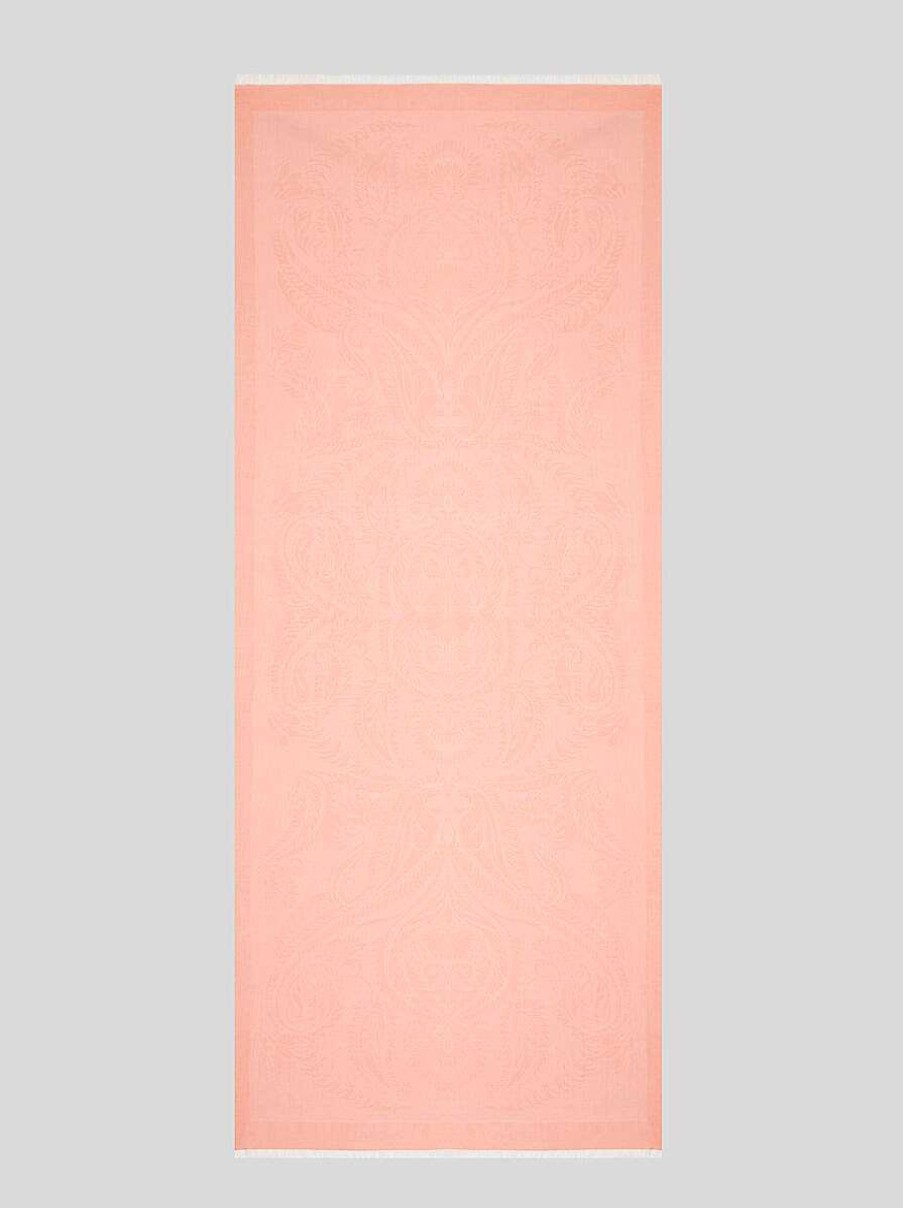 ETRO Baumwoll-Jacquard-Schal Rosa Schals Und Seide