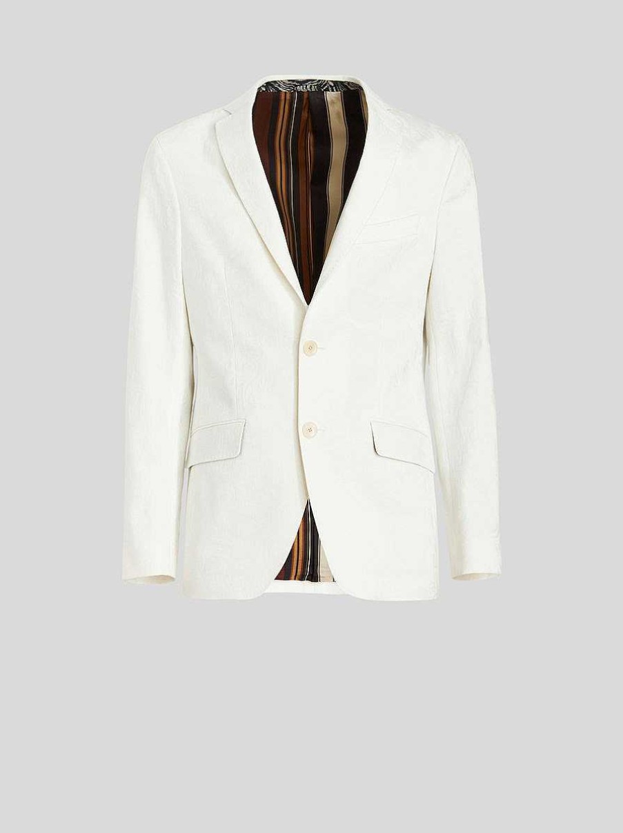 ETRO Ton-In-Ton Paisley-Jacquardjacke Silber Jacken