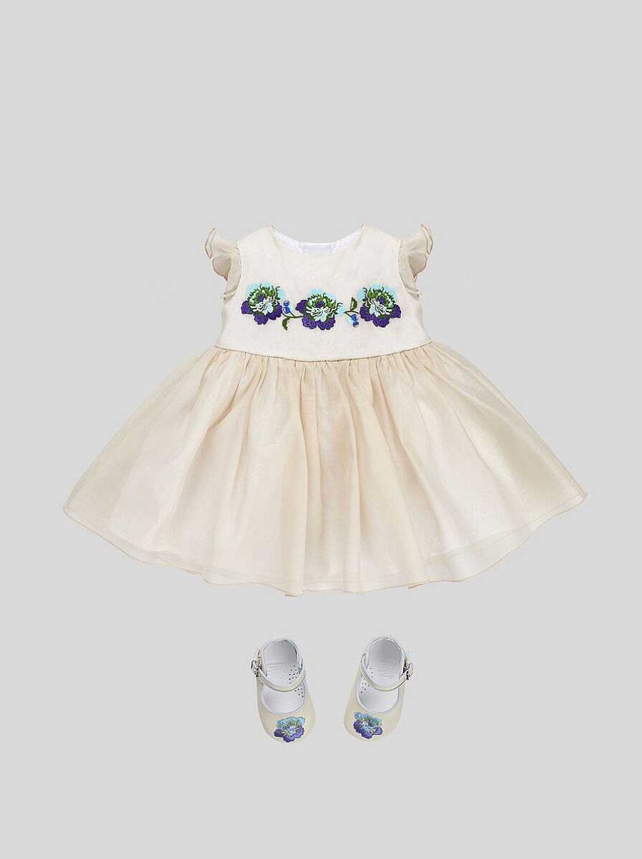 ETRO Baby-Organzakleid Mit Blumenstickerei Beige Baby Madchen 12-36 Monate