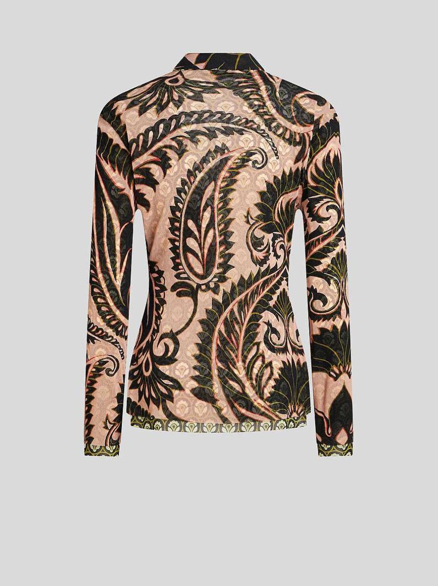 ETRO Bedrucktes Tullhemd Rosa Hemden Und Blusen