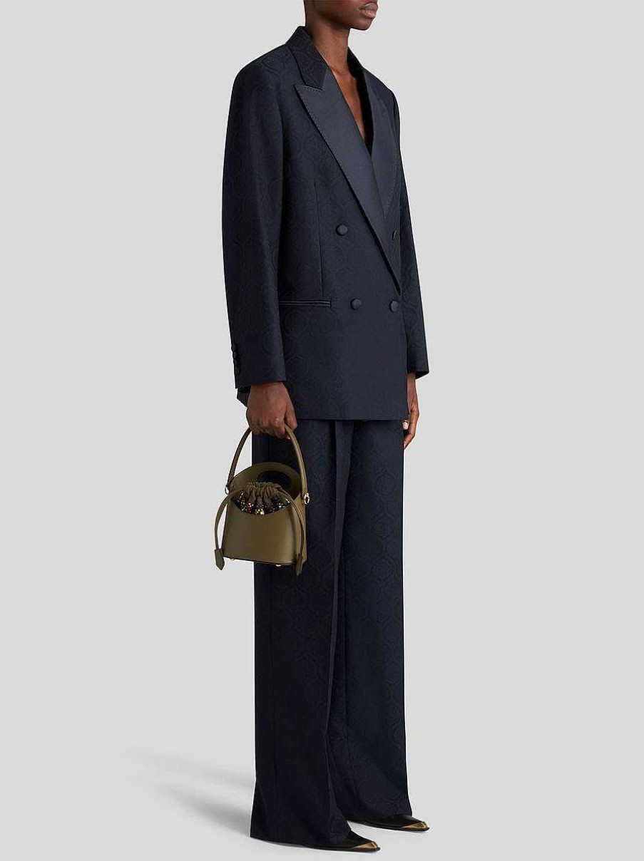 ETRO Mini-Saturno-Tasche Aus Leder Navy Blau Saturno