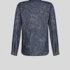 ETRO Paisley-Jeanshemd Navy Blau Denim