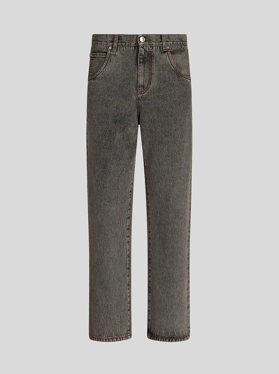 ETRO Baumwoll-Denim-Jeans Grau Denim