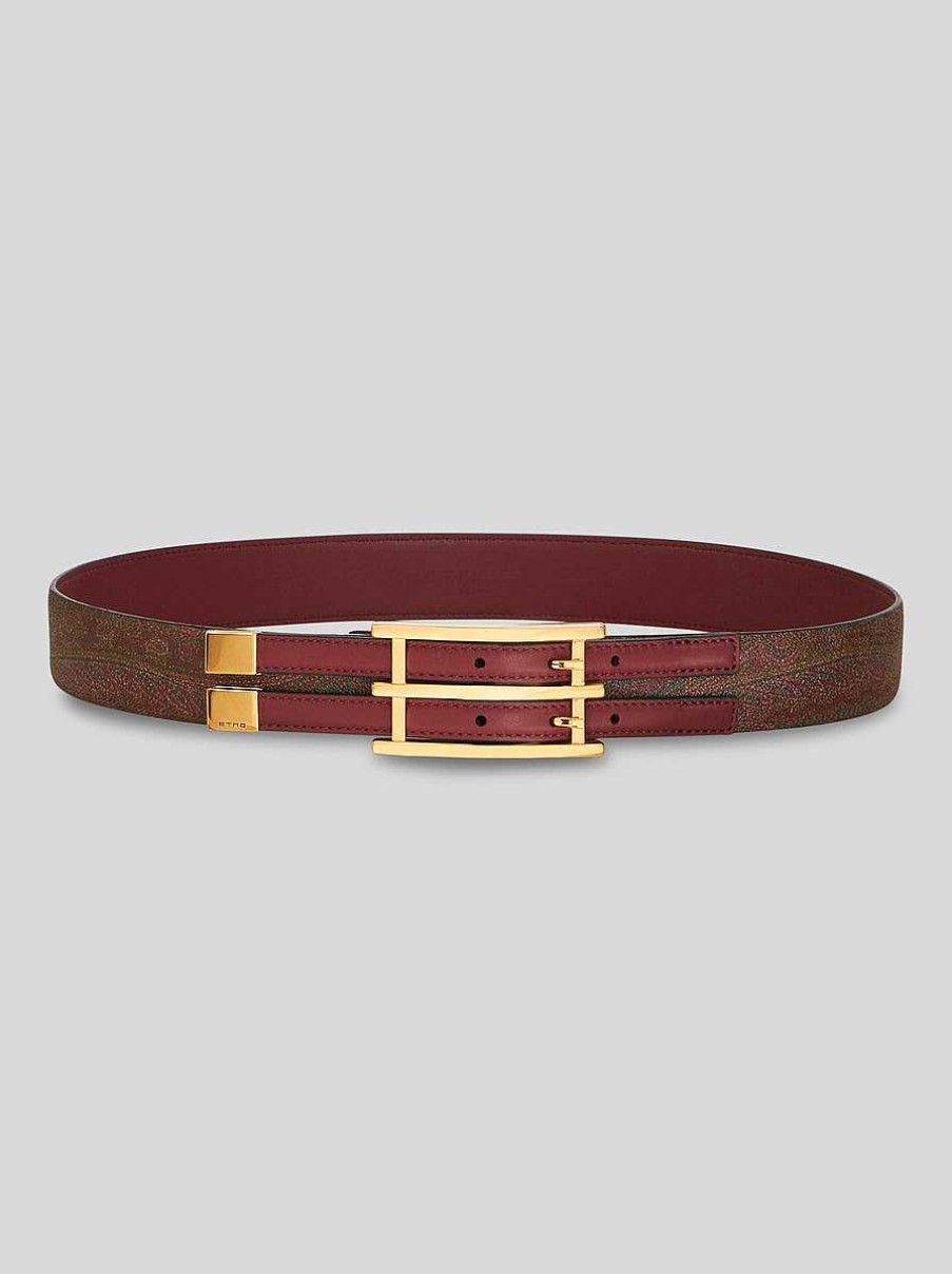 ETRO Etro-Ledergurtel Burgund Gurtel