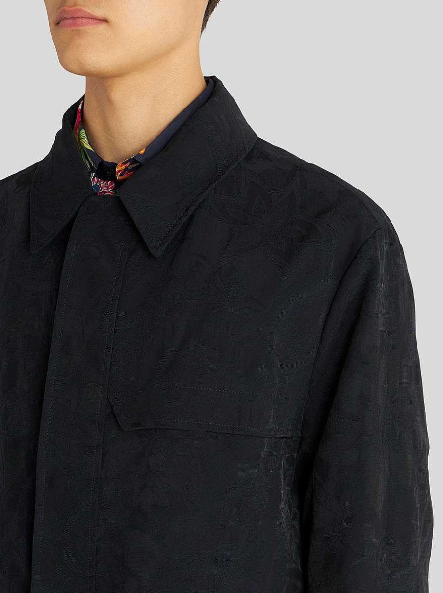ETRO Jacquard-Trenchcoat Im Paisley-Design Navy Blau Mantel Und Oberbekleidung