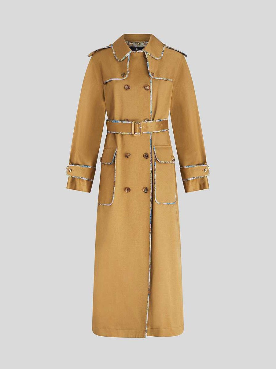 ETRO Zweireihiger Trenchcoat Mit Gurtel Hellbraun Mantel Und Oberbekleidung