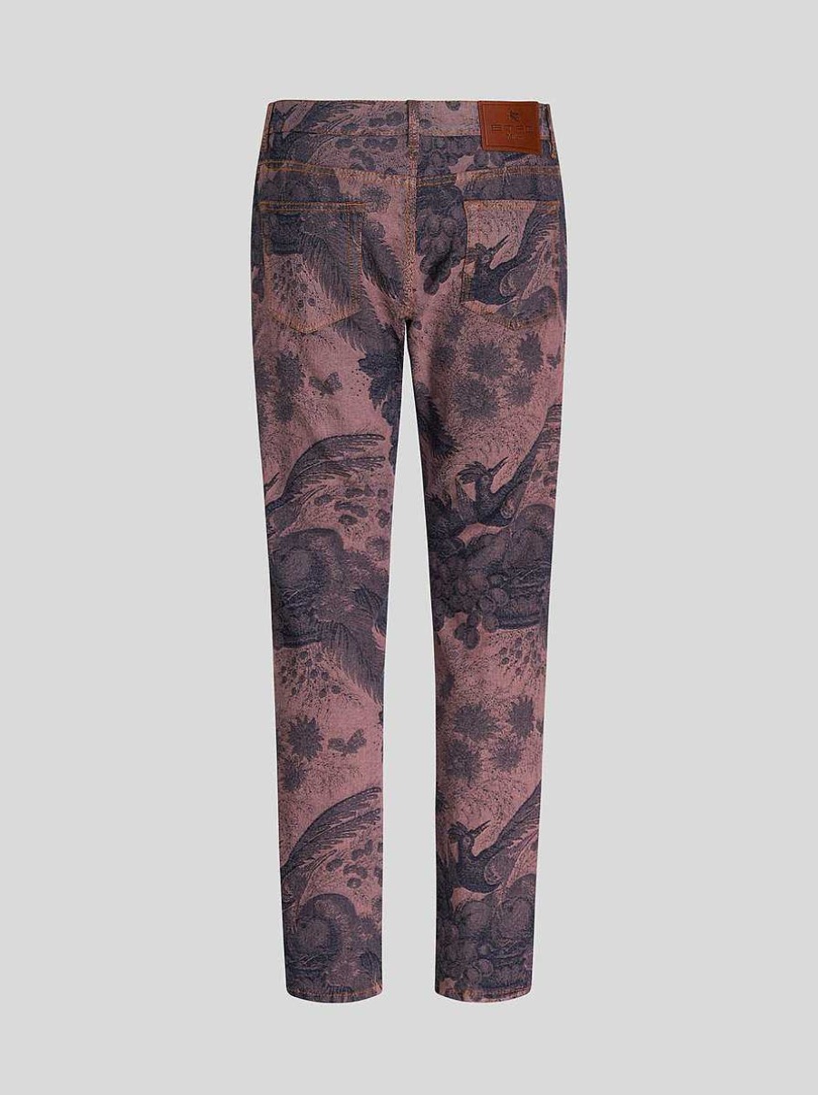 ETRO Jeans Aus Jacquard-Denim Rosa Denim