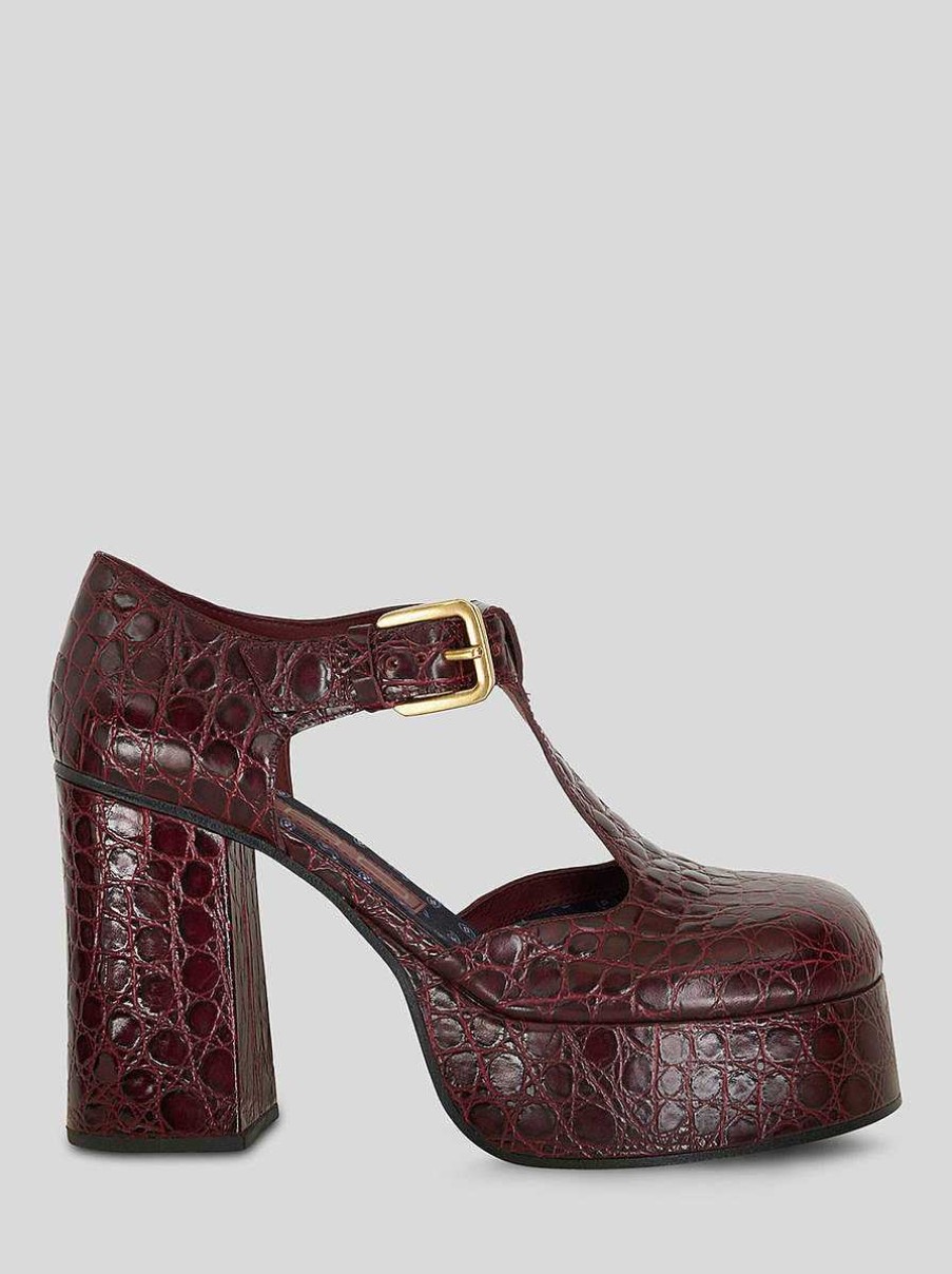 ETRO Mary Jane Schuhe Burgund Pumps
