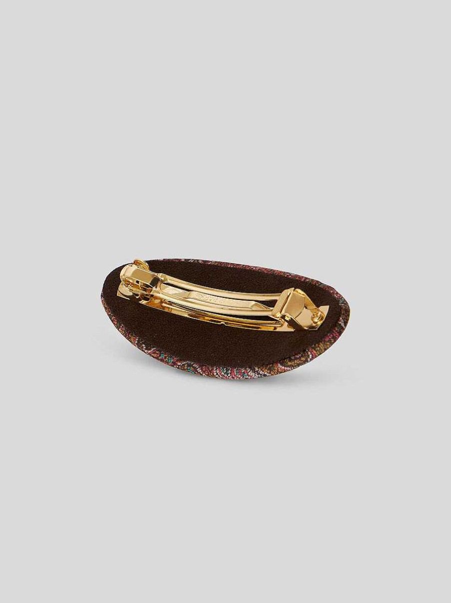 ETRO Ovaler Paisley-Clip Mit Pegaso Mehrfarben Haarschmuck