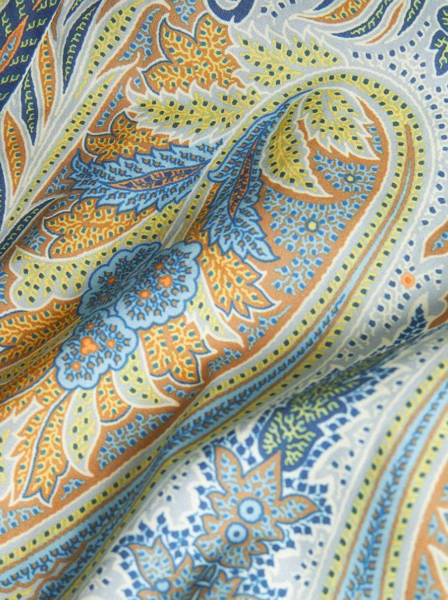 ETRO Baumwollhemd Mit Paisely-Print Hellblau Hemden