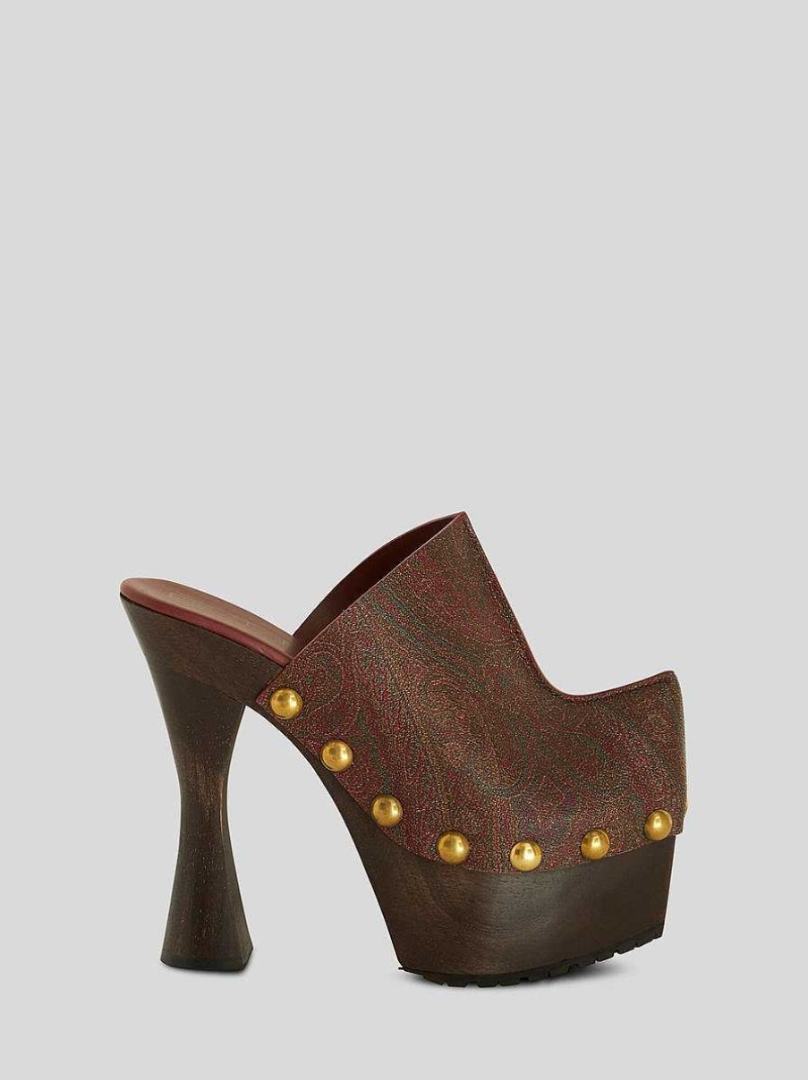 ETRO Paisley-Clogs Rot Sandalen Und Clogs