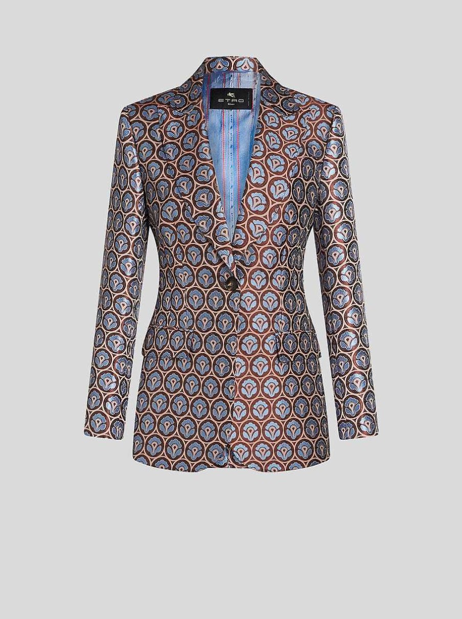 ETRO Glanzende Jacquard-Jacke Mehrfarben Jacken