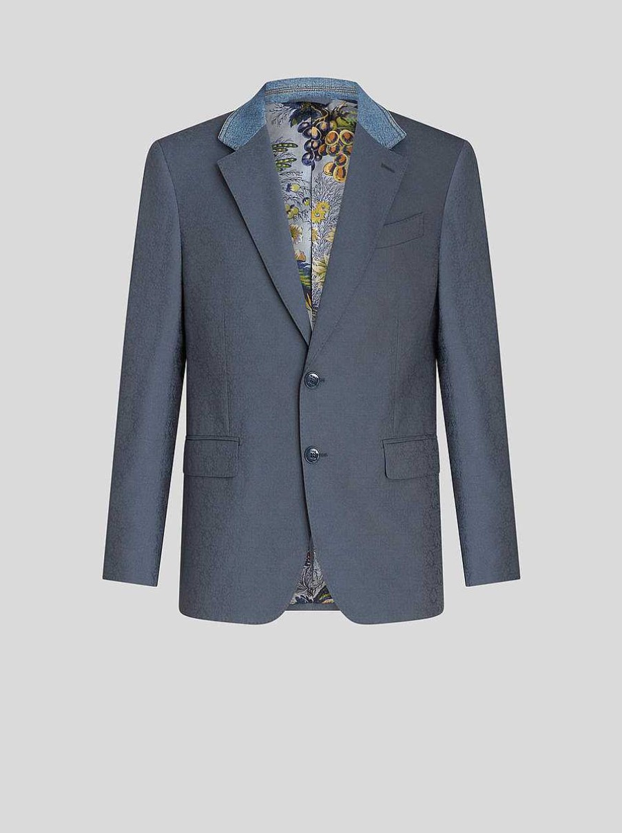 ETRO Jacquard-Blazer Navy Blau Jacken