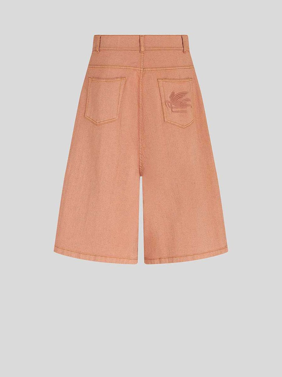ETRO Stretch-Denim-Bermudashorts Rosa Denim