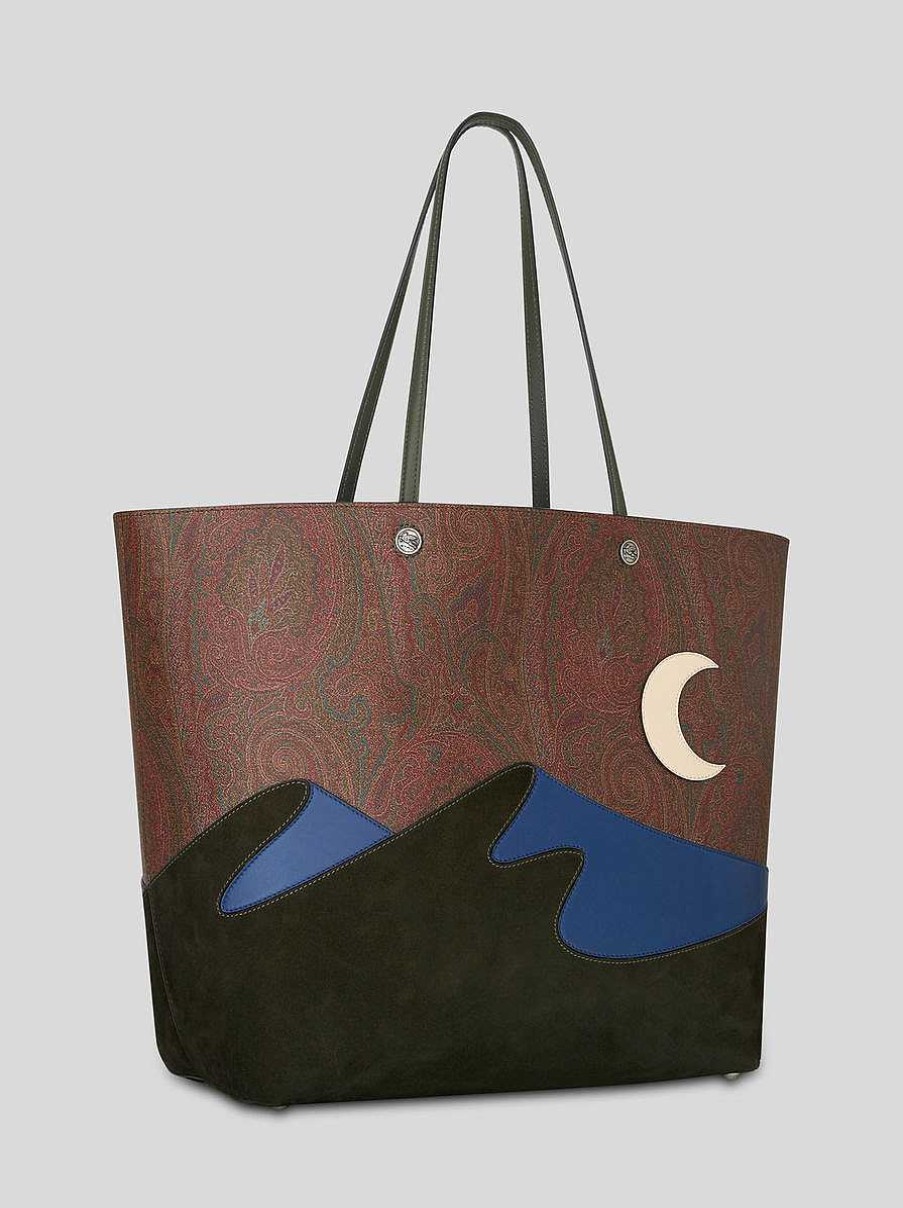 ETRO Maxi-Etro-Essential-Tasche Mit Aufnaher Rot Essentiell