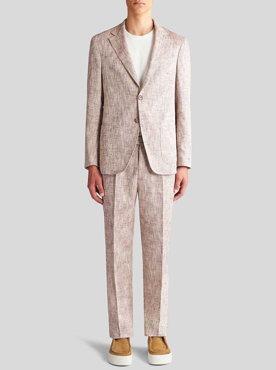 ETRO Blazer Aus Seide Und Hanf Hellbraun Jacken