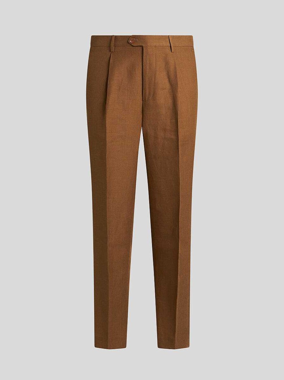 ETRO Masgeschneiderte Leinenhose Hellbraun Hose