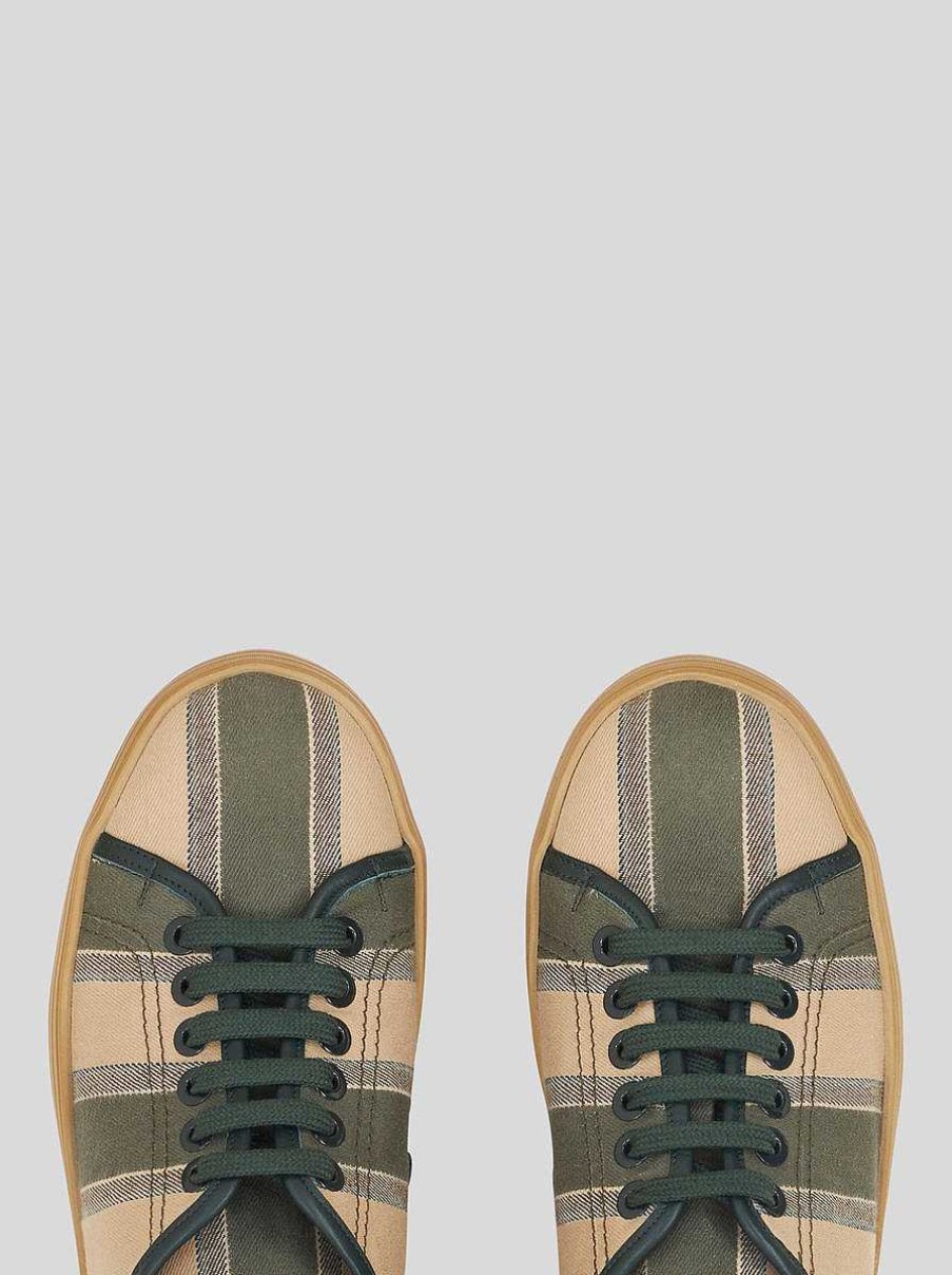 ETRO Jacquard-Gestreifte Sneakers Weis Turnschuhe