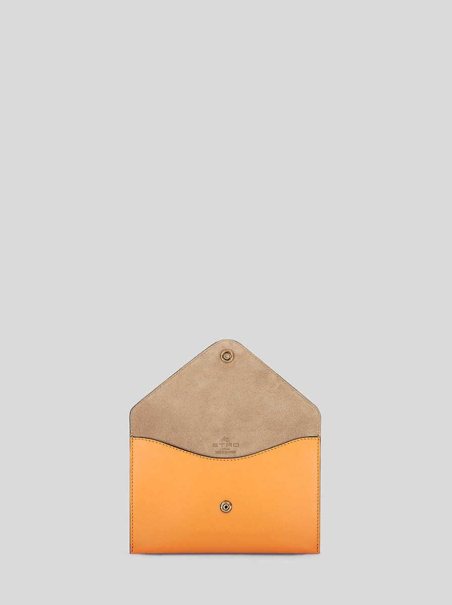 ETRO Leder-Clutch Mit Pegaso Grun Necessaire Und Beutel