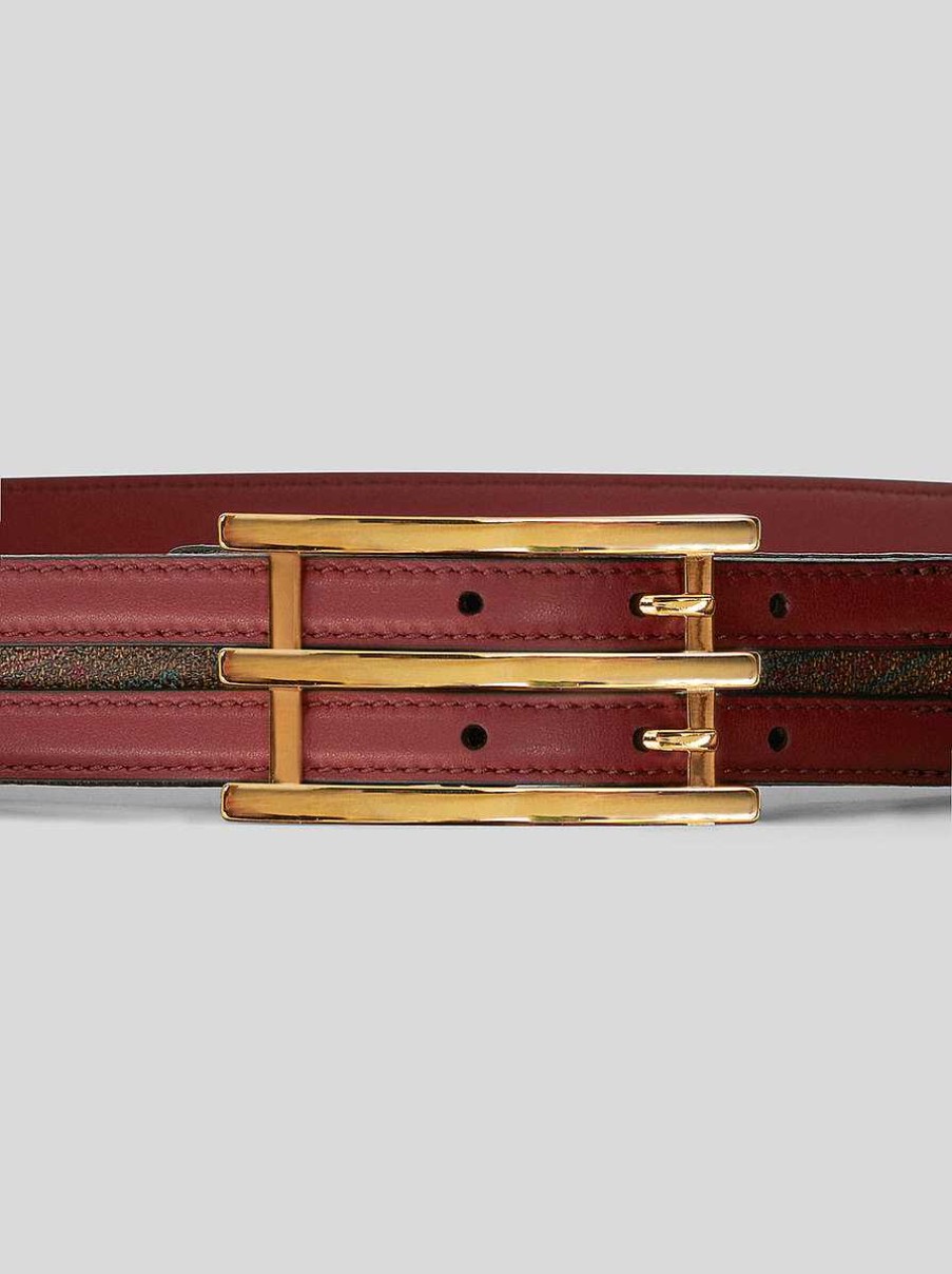 ETRO Etro-Ledergurtel Burgund Gurtel