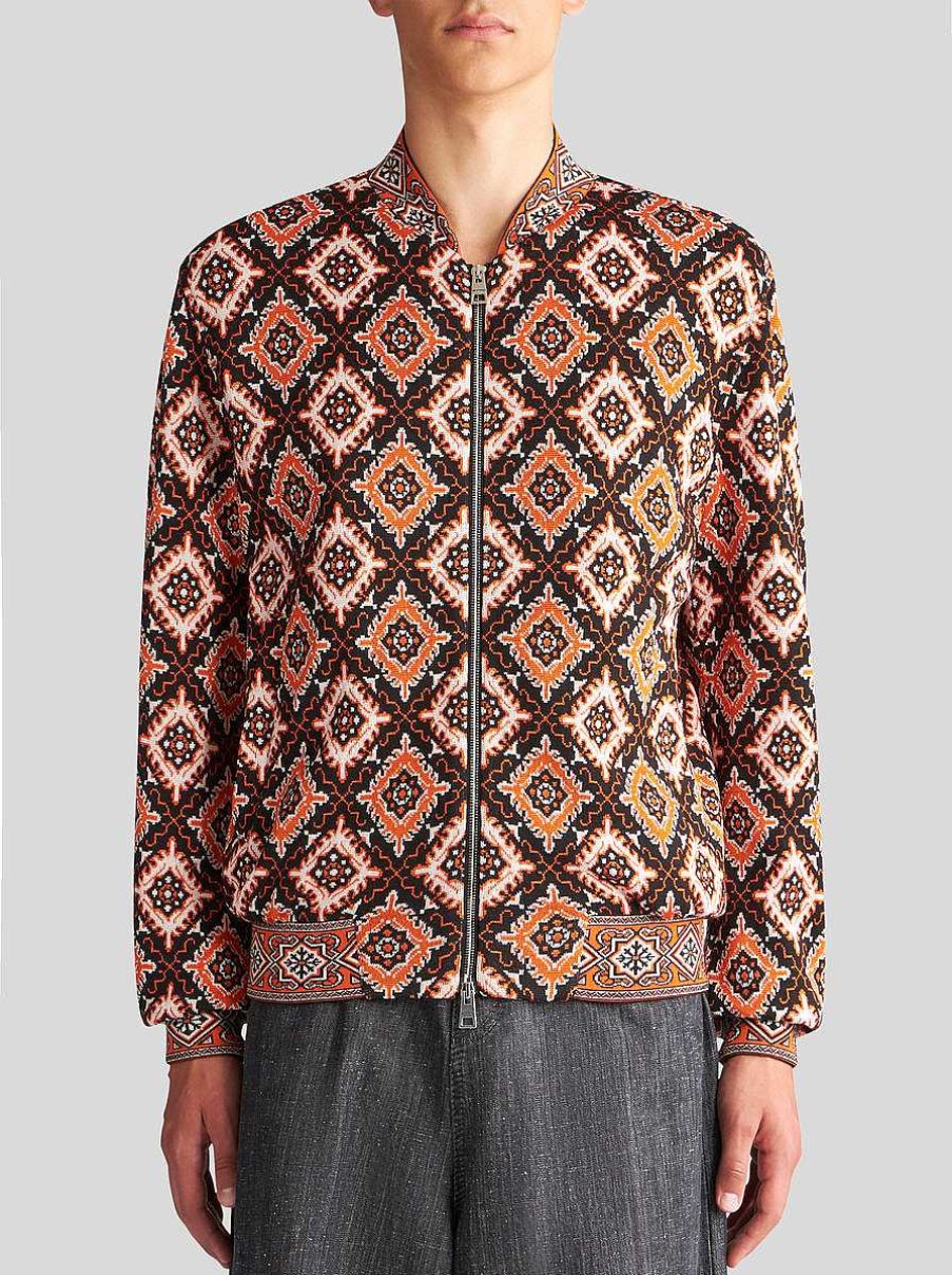 ETRO Jacquard-Bomberjacke Rot Mantel Und Oberbekleidung
