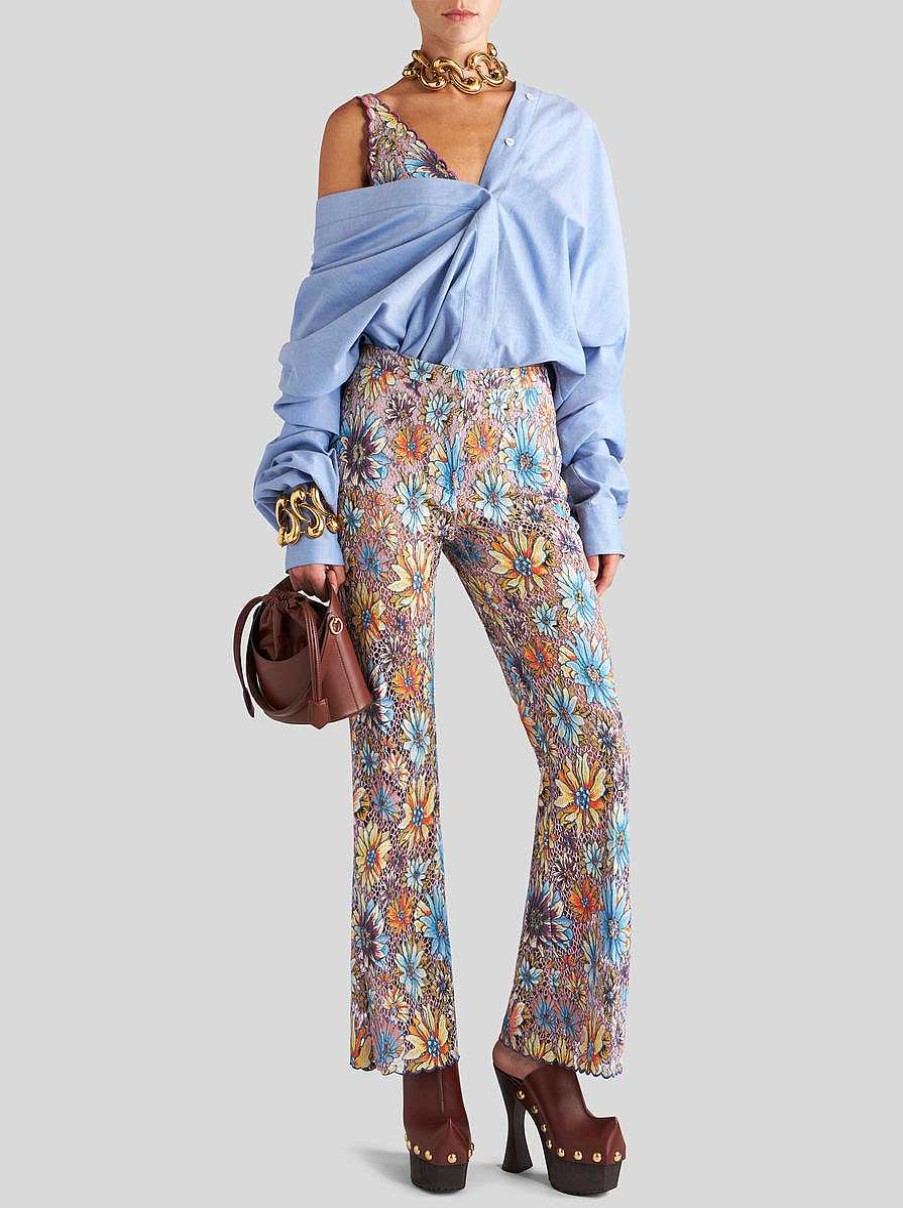 ETRO Ausgestellte Hose Mit Blumenstraus Mehrfarben Hose