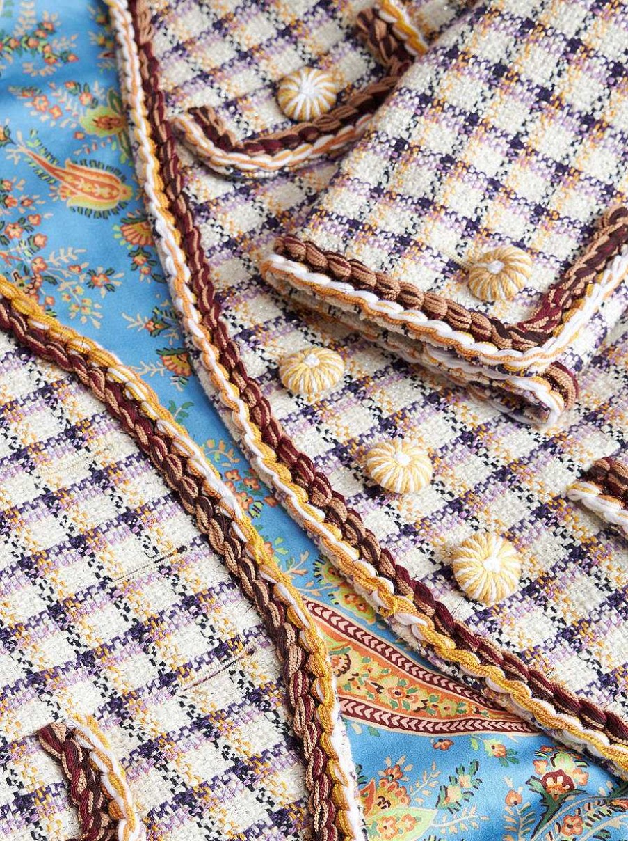 ETRO Karierte Jacquard-Jacke Beige Jacken