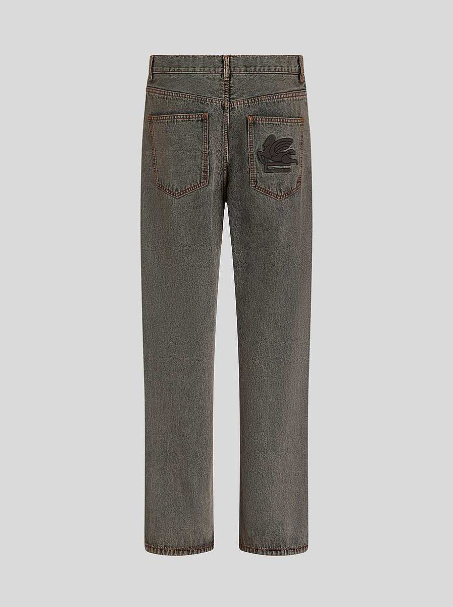 ETRO Baumwoll-Denim-Jeans Grau Denim