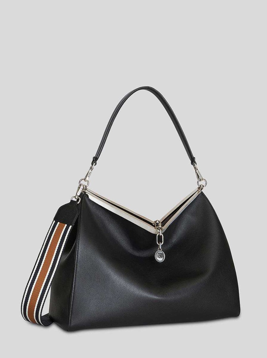 ETRO Vela-Tasche Aus Leder Navy Blau Vela