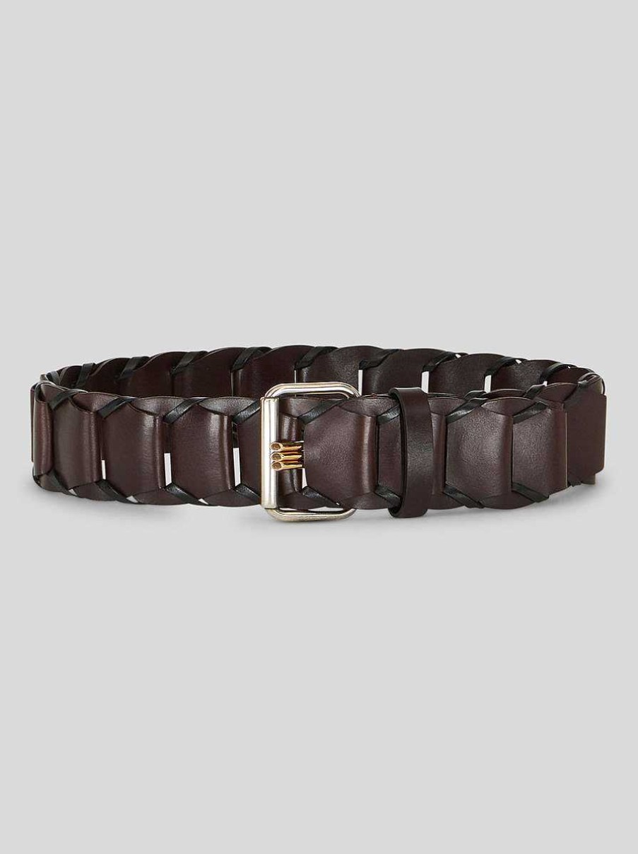 ETRO Gewebter Ledergurtel Braun Gurtel