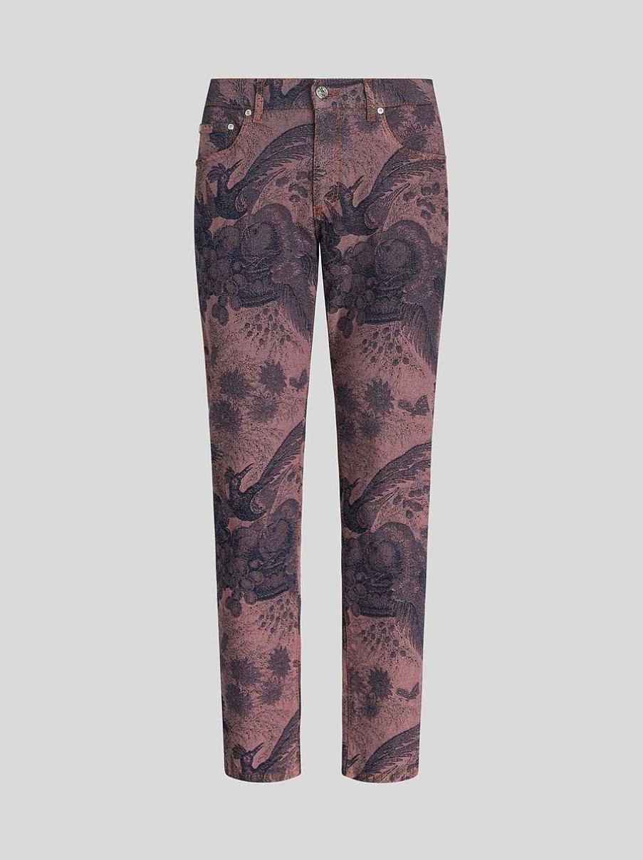 ETRO Jeans Aus Jacquard-Denim Rosa Denim