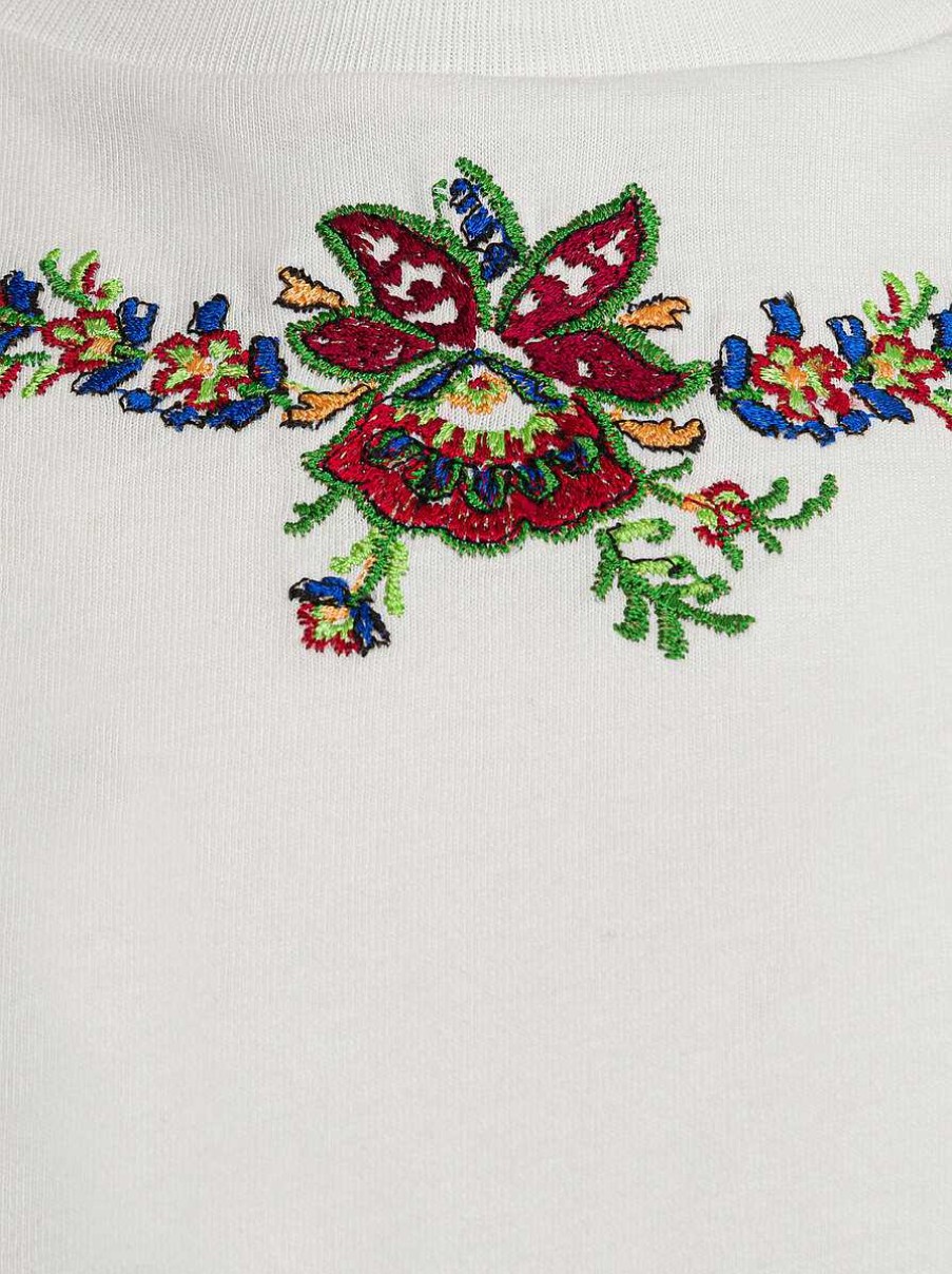 ETRO Kinder-T-Shirt Mit Blumen- Und Paisley-Stickereien Weis Oberteile