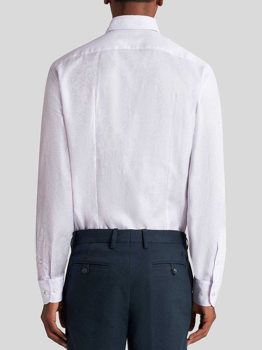 ETRO Paisley-Jacquardhemd Lila Hemden