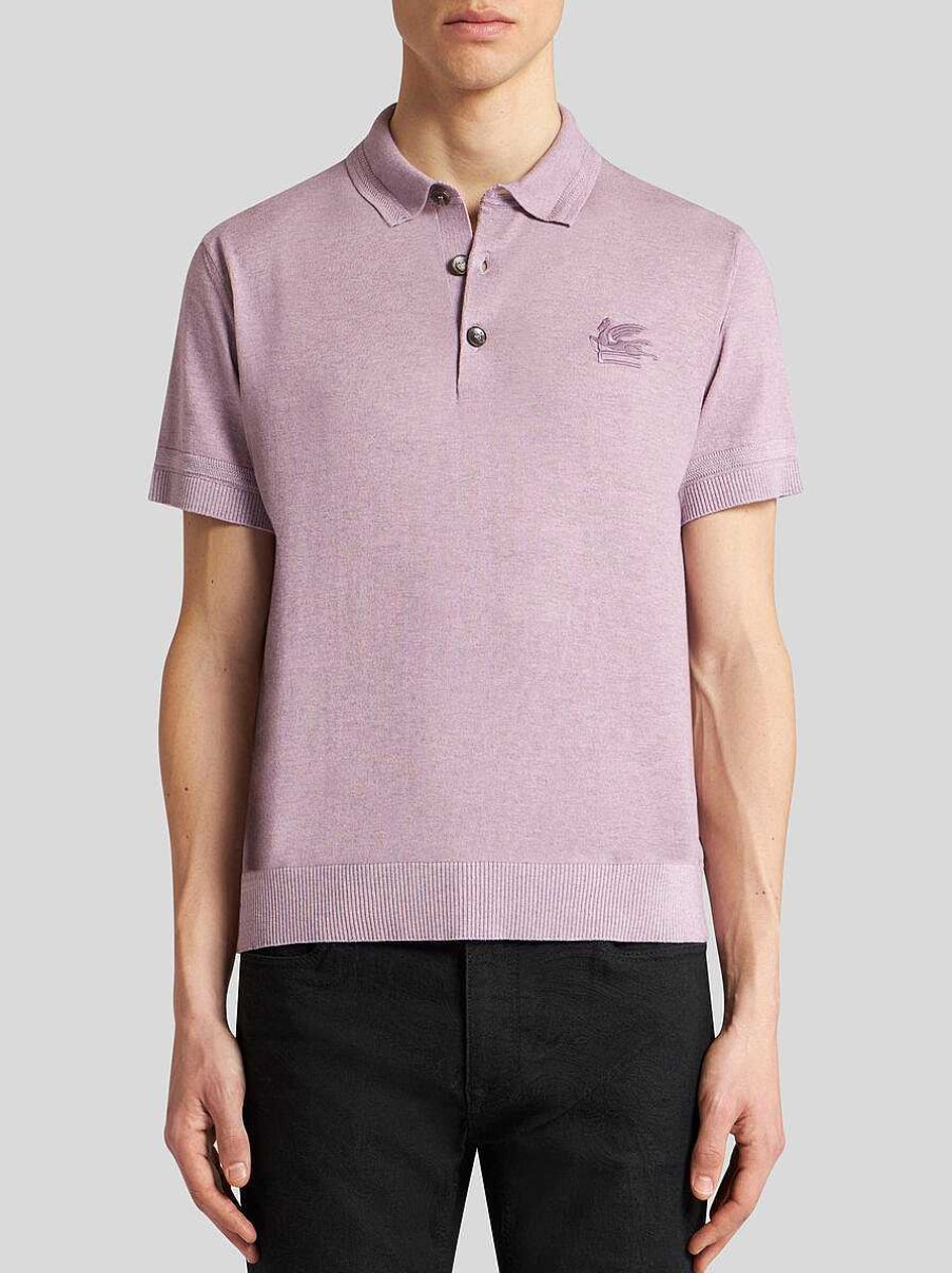 ETRO Poloshirt Aus Baumwolle Und Kaschmir Lila Polo-Shirts
