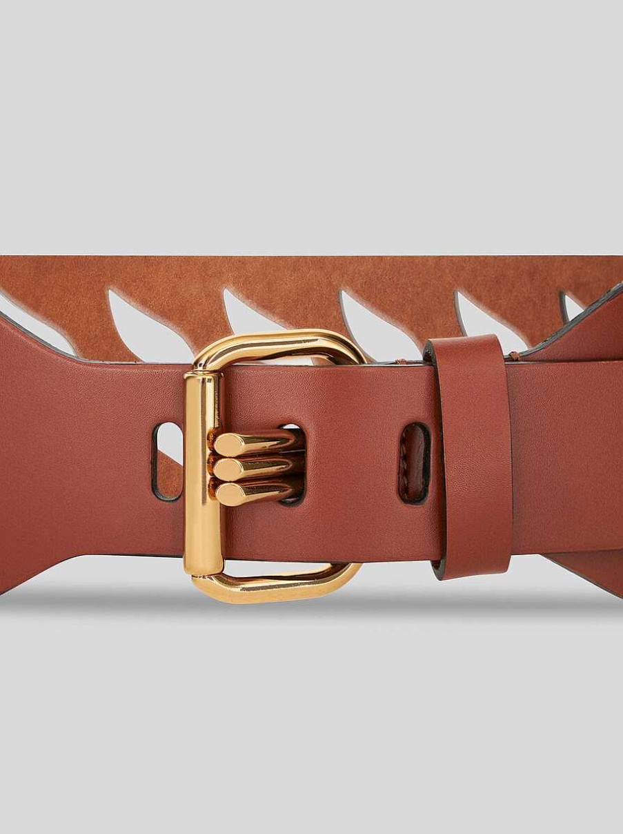 ETRO Perforierter Ledergurtel Mit Drei Zinken Dunkelbraun Gurtel