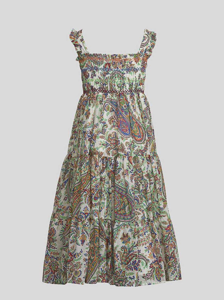 ETRO Geblumtes Paisley-Midikleid Fur Kinder Mehrfarben Kleider