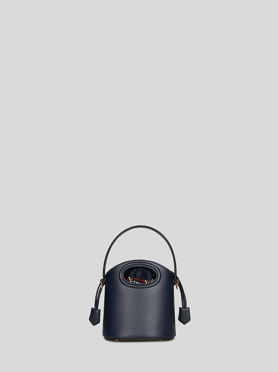ETRO Mini-Saturno-Tasche Aus Leder Navy Blau Saturno