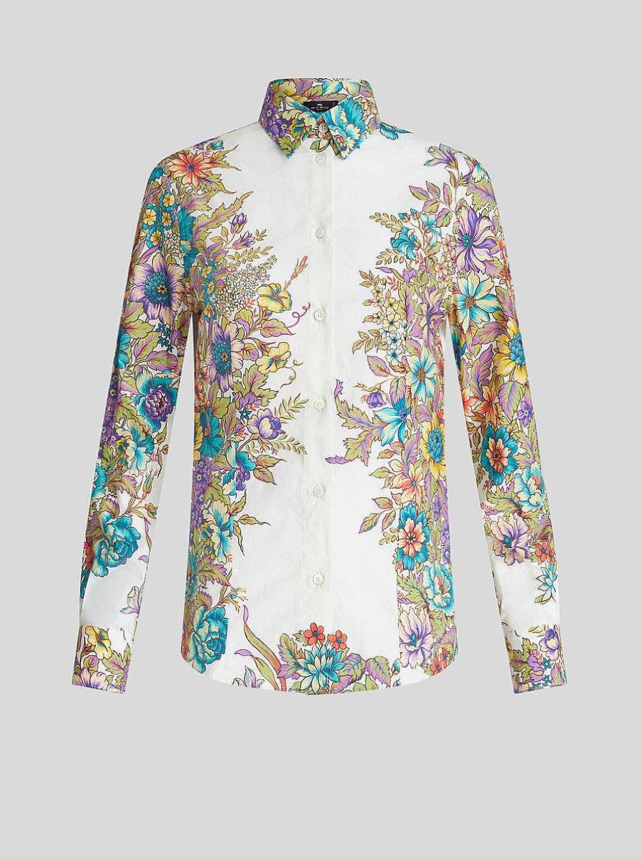 ETRO Bedrucktes Slim-Fit-Hemd Mehrfarben Hemden Und Blusen